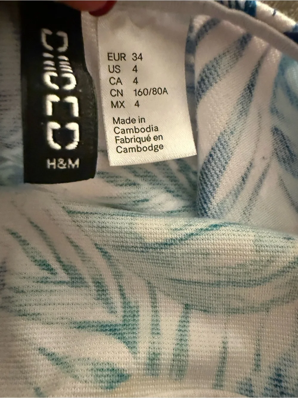 H&M Floral Tropical Fit-and-Flare Sundress - Blue, Coral, Green